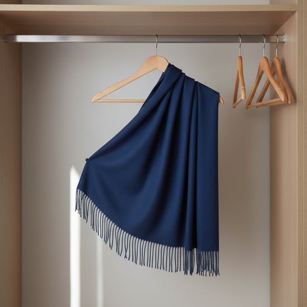 100% Merino Virgin Wool Scarf 970116Navy Scarves