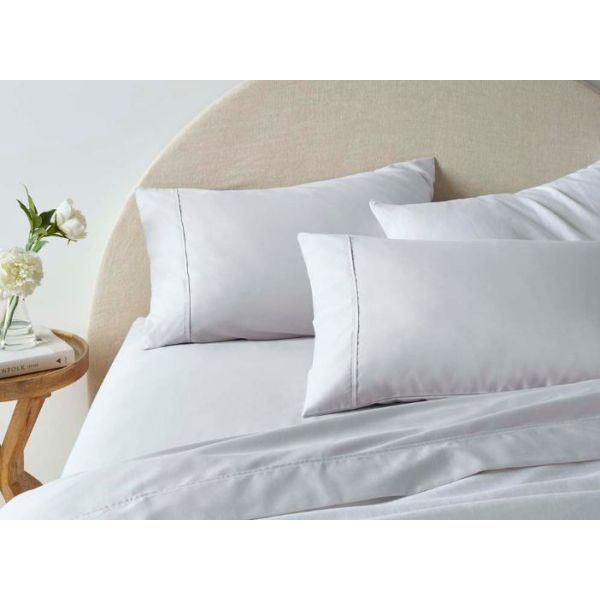 1900Tc Cotton Rich White Sheet Set By Accessorize Queen Sheets