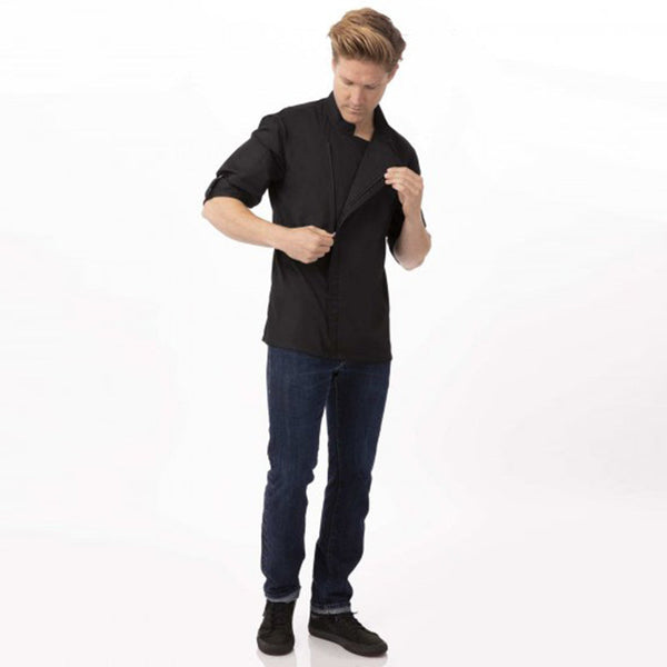 Chef Works Hartford Men's Black Zipper Jacket By Chef Coats & Jackets
