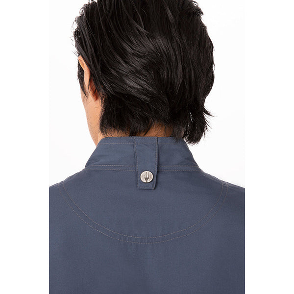 Hartford Men's Blue Zipper Chef Jacket By Works Chef Coats & Jackets