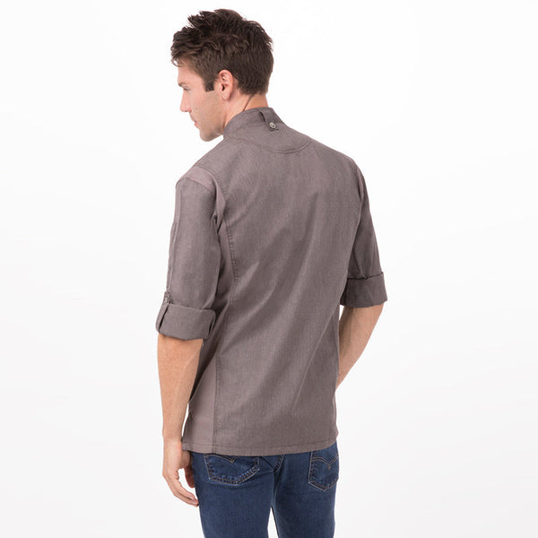 Hartford Men's Graphite Grey Zipper Chef Jacket By Works Chef Coats & Jackets