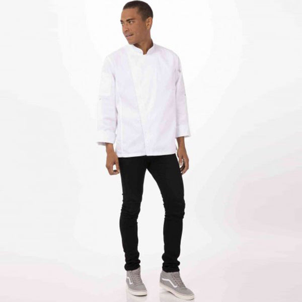 Small Chef Works Hartford Men's White Zipper Jacket By Small Chef Coats & Jackets