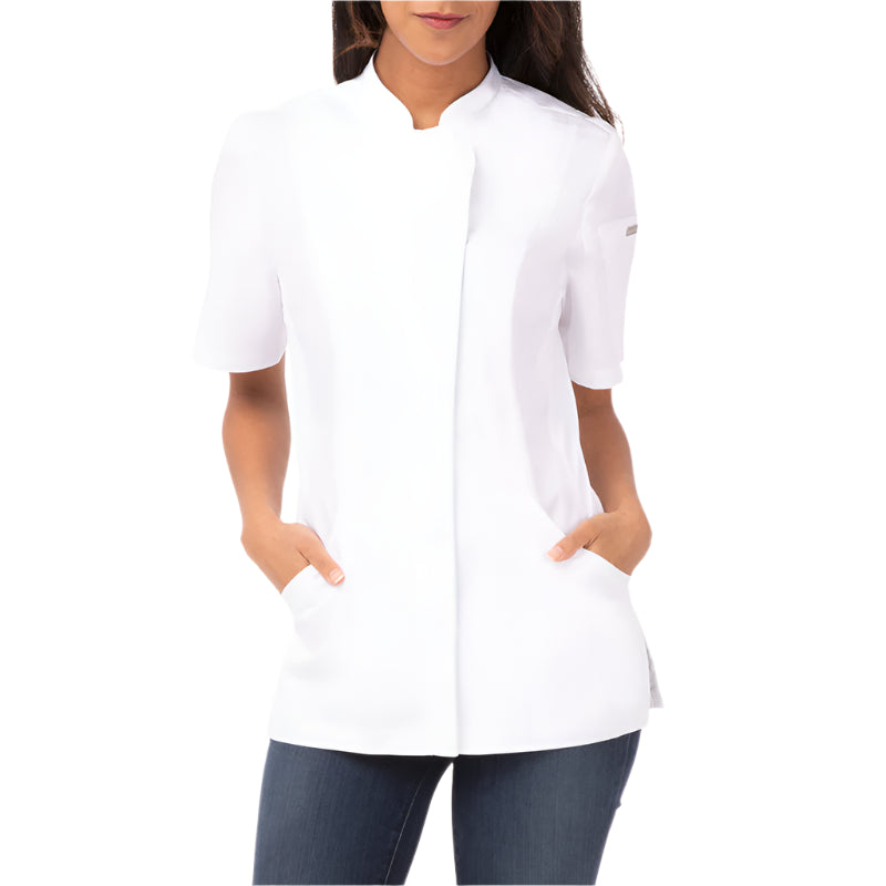 Roxby Women's White L Chef Jacket By Works Chef Coats & Jackets