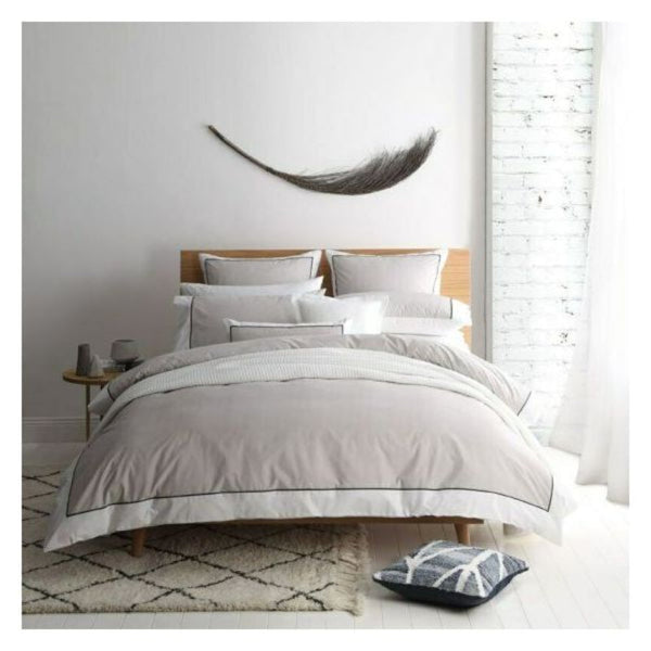 Logan & Mason Essex Stone Queen Quilt Cover Set Quilt Covers