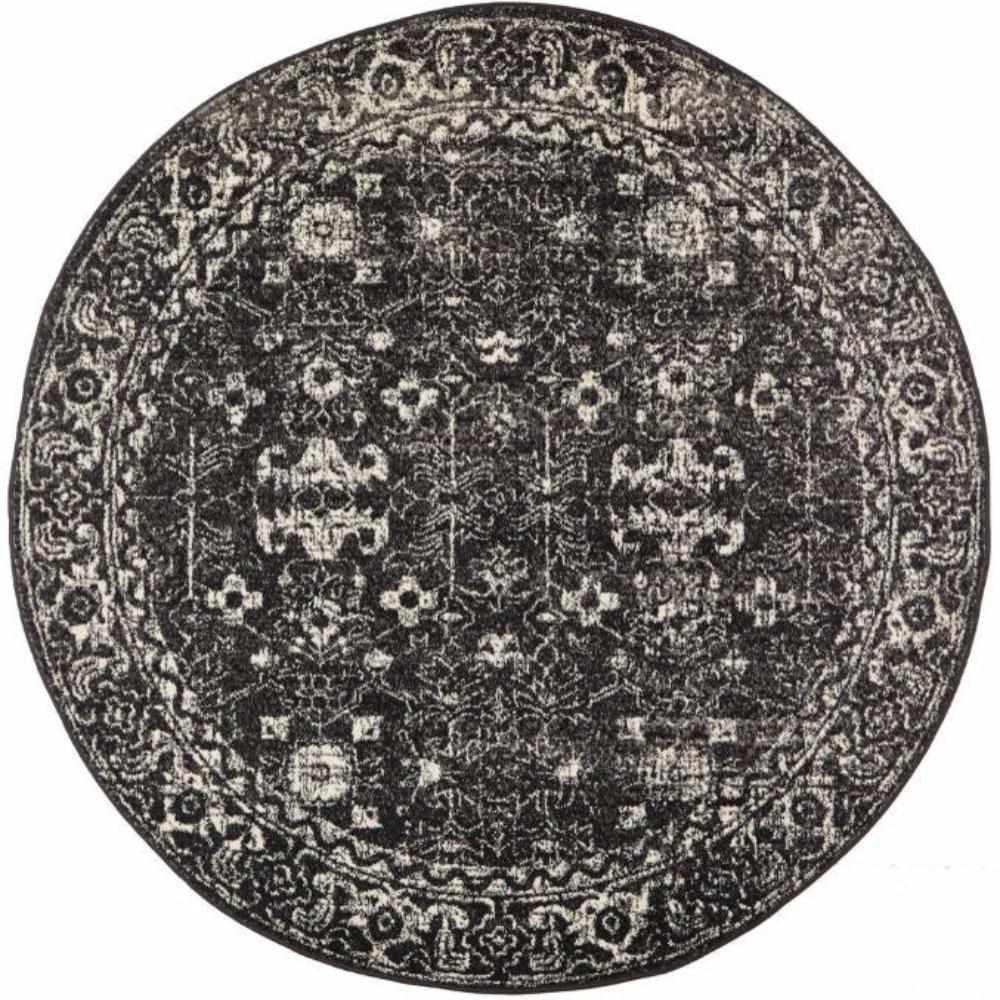 Rug Culture Evoke 252 Charcoal Round By Rugs