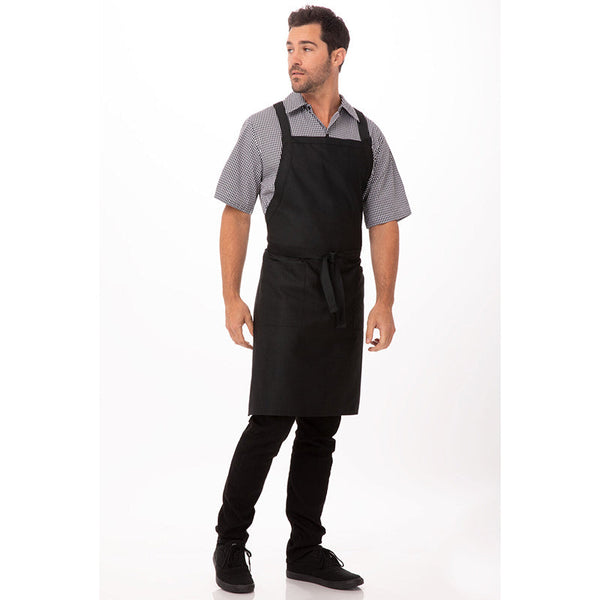 Restaurant Aprons Chef Works Cross Back Black Bib Apron By