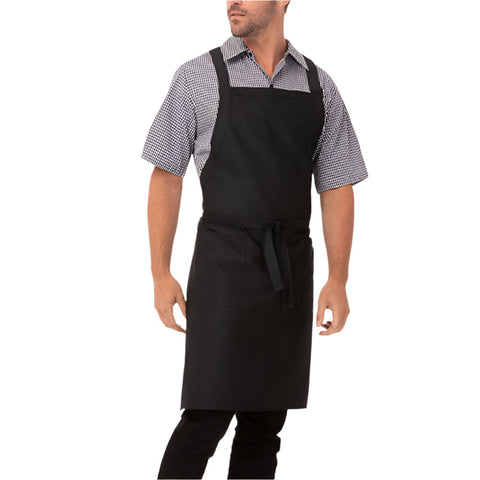 Restaurant Aprons Chef Works Cross Back Black Bib Apron By