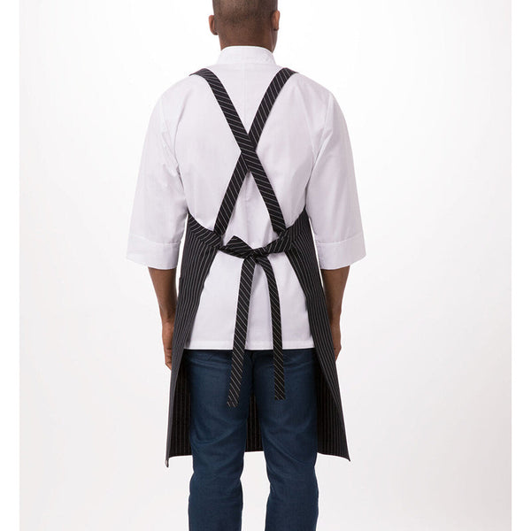 Chef Works Cross Back Black White Stripe Bib Apron By Restaurant Aprons
