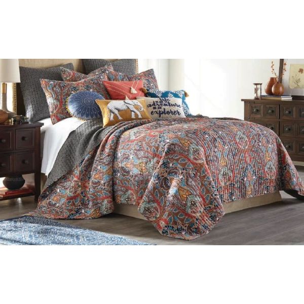 Wentworth 100% Cotton Quilted 3 Pcs Bedspread Coverlet Set Queen Queen Doonas