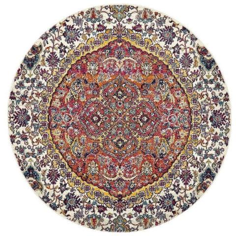 Museum 867 Multi Round Rug 200X200cm For Home & Garden Rugs