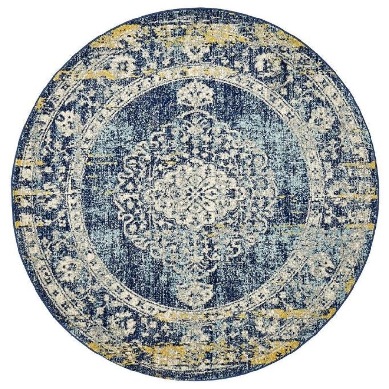 Rug Culture Museum 869 Navy Round By 240X240cm Rugs