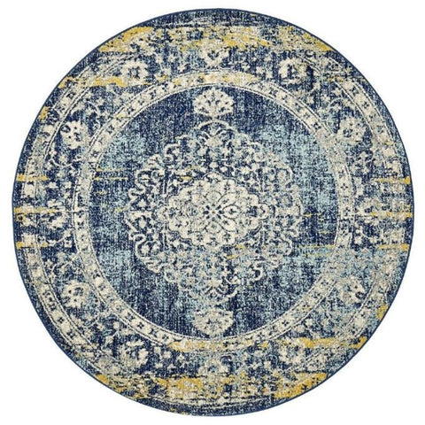 Rug Culture Museum 869 Navy Round By 240X240cm Rugs