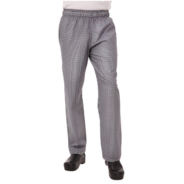 Chef Works Essential Men's Small Checks Baggy Black Pants By Chef Pants