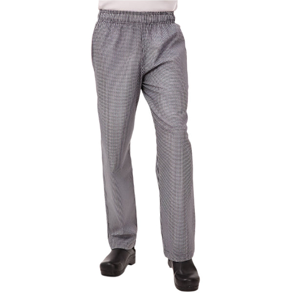 Chef Works Essential Men's Small Checks Baggy Black Pants By Chef Pants