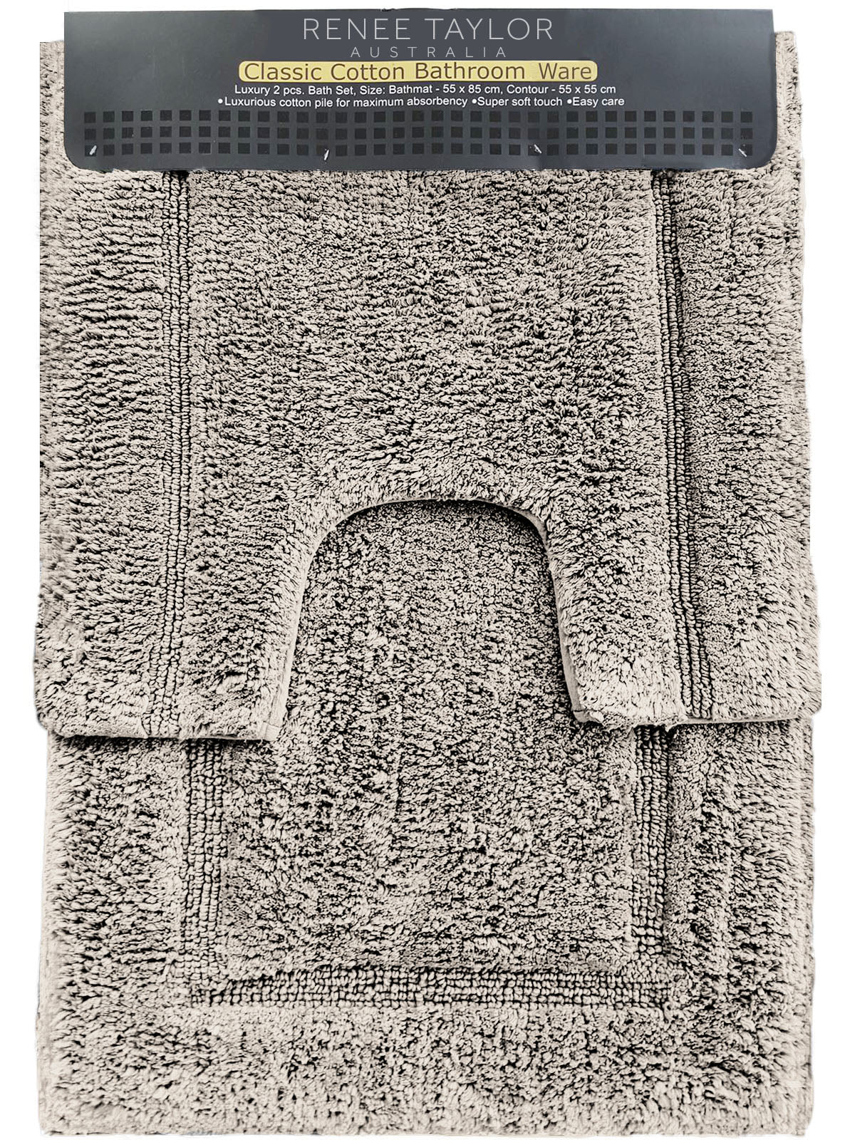 Renee Taylor 2 Piece 2200 Gsm Tufted Linen Bath Mat Set By Non Slip Appliqués & Mats