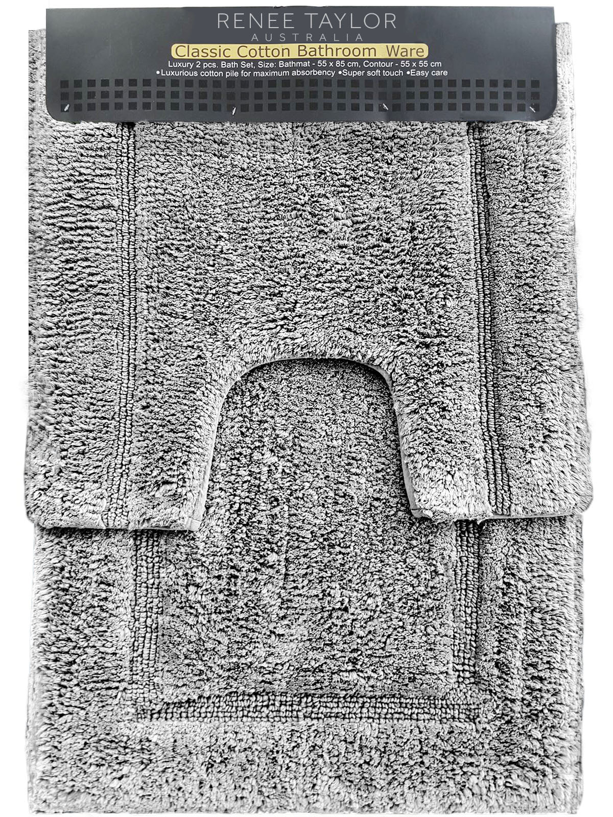 Renee Taylor 2 Piece 2200 Gsm Tufted Vapour Bath Mat Set By Non Slip Appliqués & Mats