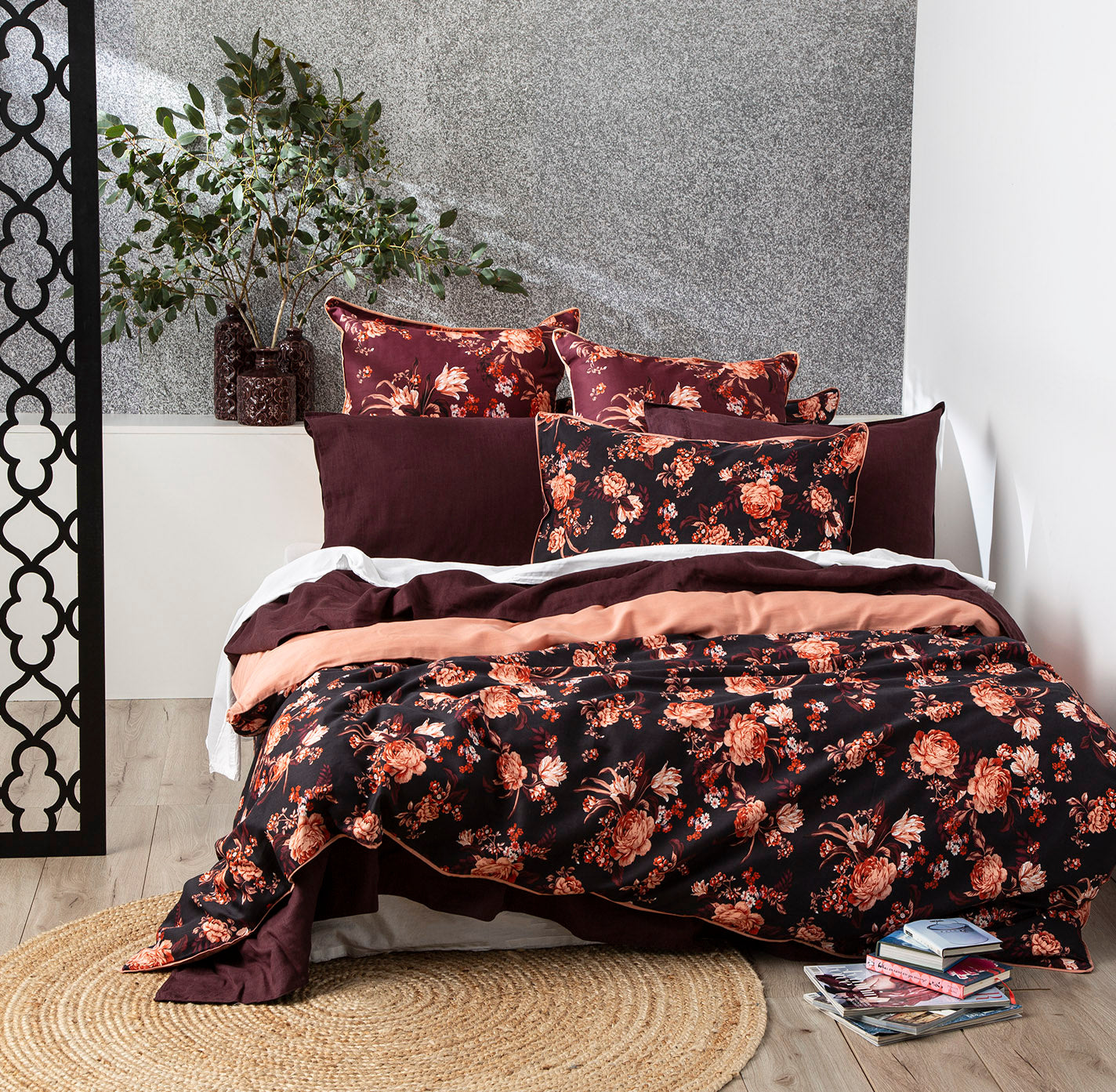 300 Thread Count Cotton European Pillowcase Florence Plum Home And Garden Pillow Cases