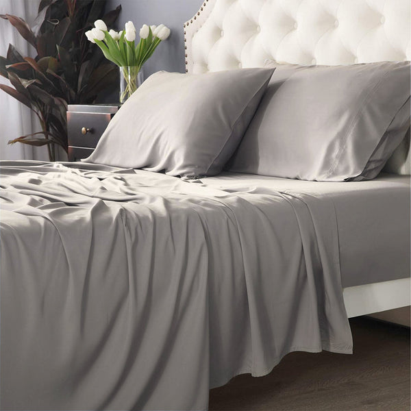 Bamboo Cotton 500 Tc Pewter Sheet Set By Park Avenue Long Single Sheets