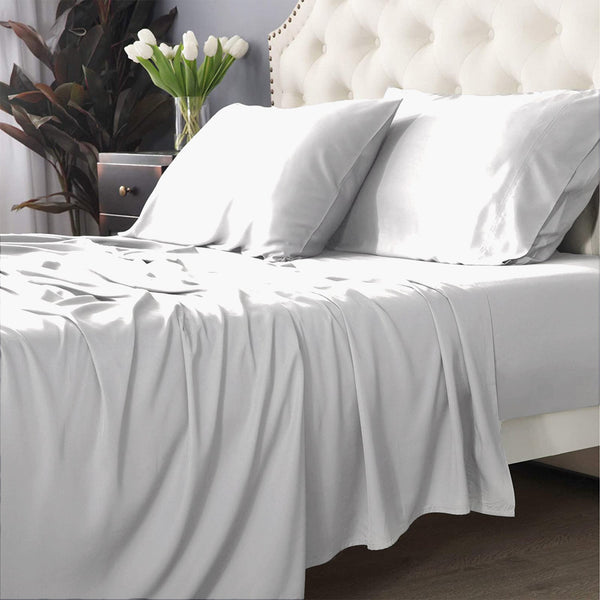 Bamboo Cotton 500 Tc White Sheet Set By Park Avenue Split Queen Sheets