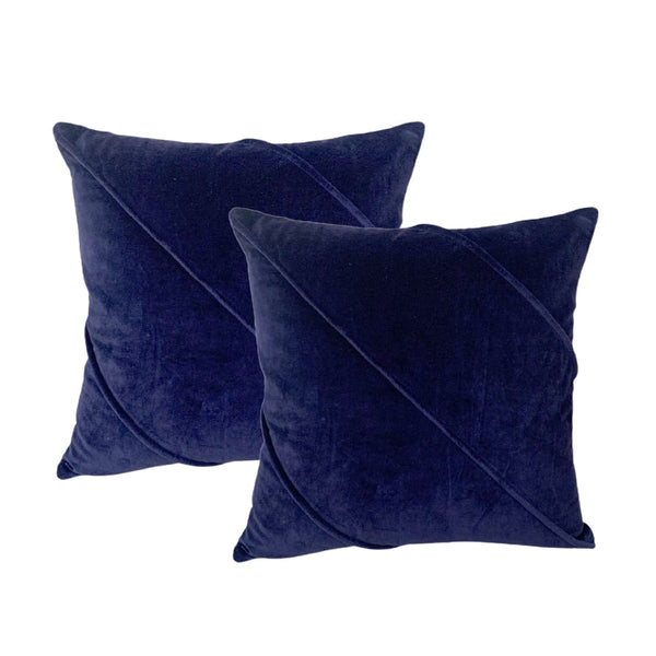 Trova Ink Twin Pack Cotton Velvet Cushion Polyester Filled By Cloud Linen Cushions & Decorative Pillows