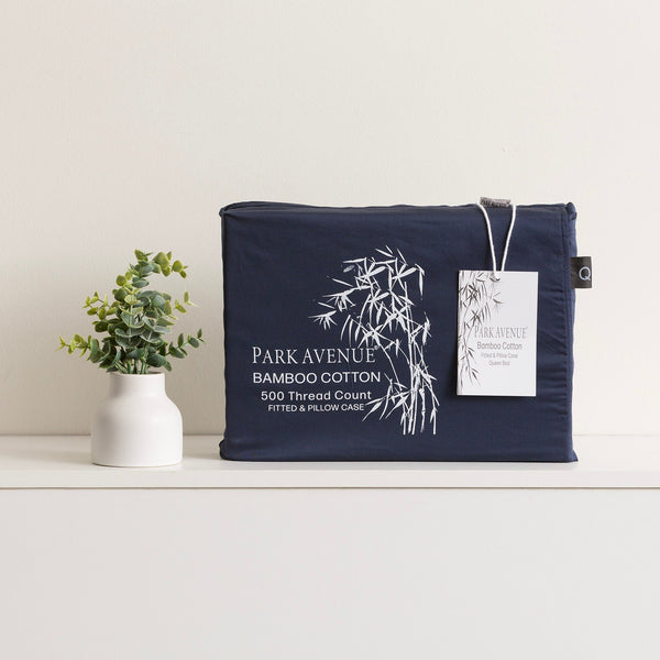 Bamboo Cotton 500 Thread Count Indigo Combo Set By Park Avenue Long Single Sheets
