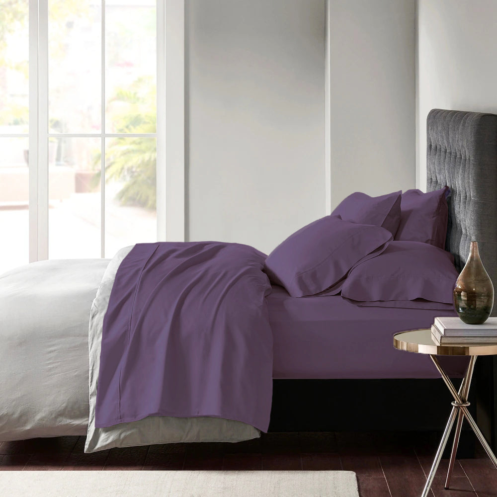 Park Avenue 600 Tc Egyptian Cotton Sateen Plum Sheet Set Deep Queen Sheets