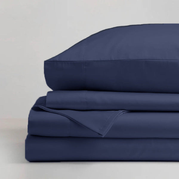 Ddecor Home 1500 Thread Count Premium Cotton Blend Indigo Queen Sheet Set By Sheets