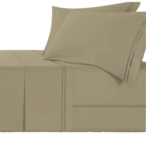 Strada Embroidered 1000 Tc Egyptian Cotton Taupe Deep King Sheet Sets By Renee Taylor Sheets
