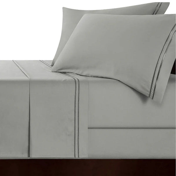 Strada Embroidered 1000 Tc Egyptian Cotton Silver Charcoal Super King Sheet Sets By Renee Taylor Sheets