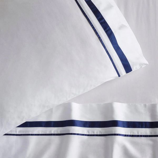 Cloud 1000 Tc Egyptian Cotton White Navy Deep King Sheet Sets By Renee Taylor Sheets