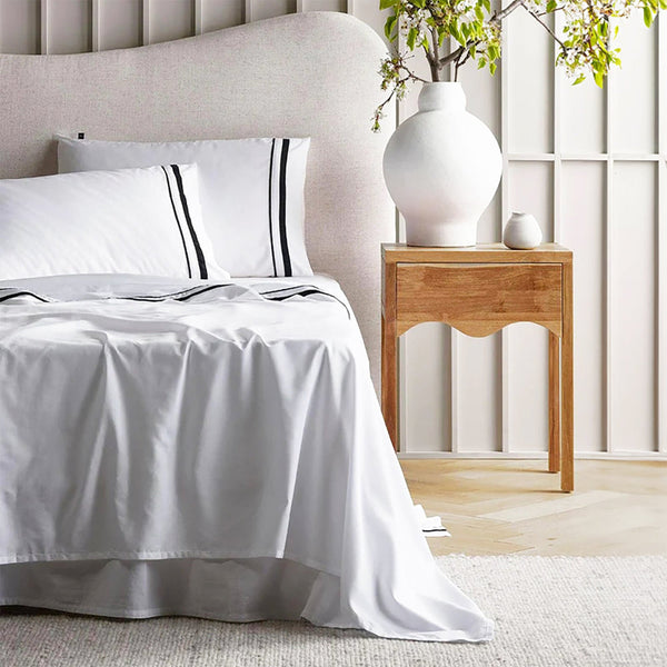 Cloud 1000 Tc Egyptian Cotton White Charcoal Super King Sheet Sets By Renee Taylor Sheets