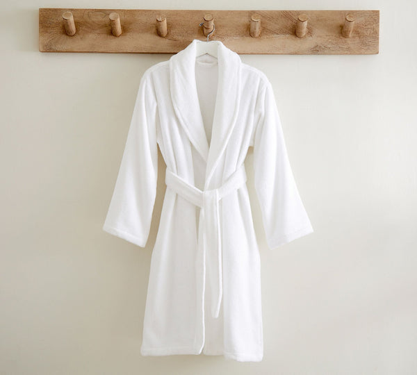 Chalet Quick Dry Terry Cotton White Small/ Medium Bath Robes By Renee Taylor Sleepwear & Robes