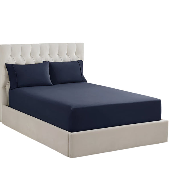 Ddecor Home 1500 Thread Count Premium Cotton Blend Indigo Queen Combo Set By Sheets