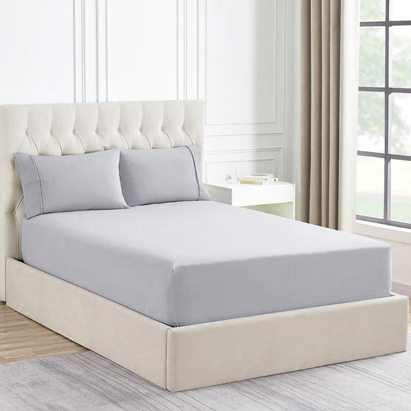 Ddecor Home 1500 Thread Count Premium Cotton Blend Silver Queen Combo Set By Sheets