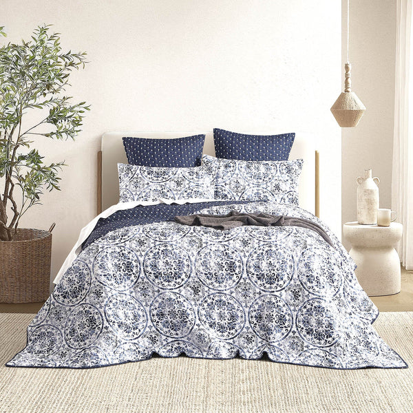Delos Quilted Reversible Queen/King Coverlet Set By Renee Taylor Quilt Covers