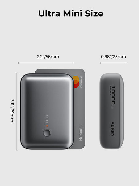 Aukey Spark Mini 10000 Compact Fast Charging Power Bank (Pb Y55) Chargers & Cradles