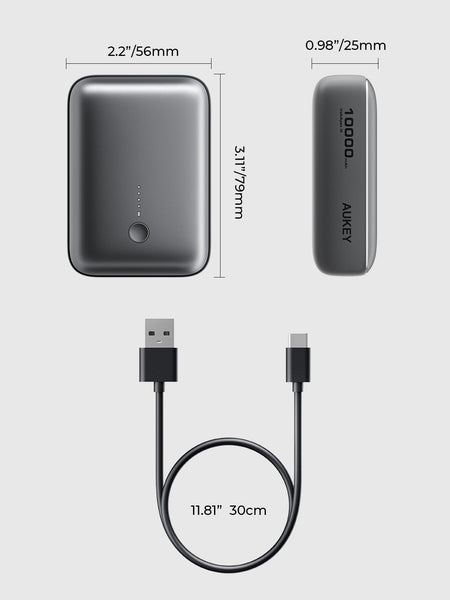 Aukey Spark Mini 10000 Compact Fast Charging Power Bank (Pb Y55) Chargers & Cradles