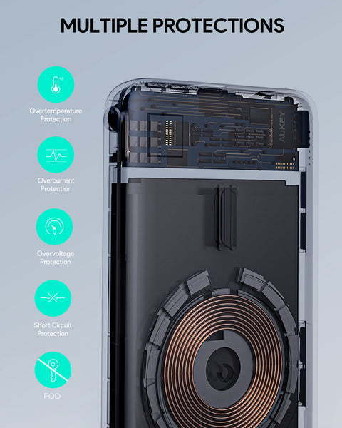 Aukey Maglinnk 6700Mah Magnetic Wireless Charging Power Bank (Pb Ms01) Other Mobile Accessories
