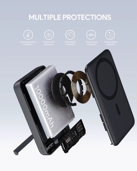 Aukey Maglinnk 10000Mah Magnetic Wireless Charging Power Bank (Pb Ms02) Other Mobile Accessories