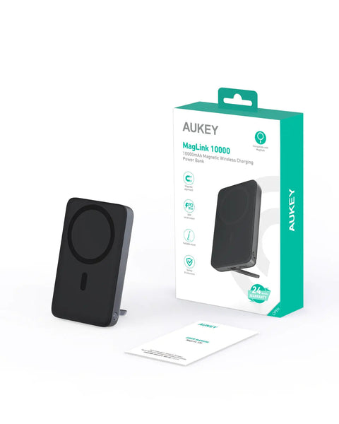 Aukey Maglinnk 10000Mah Magnetic Wireless Charging Power Bank (Pb Ms02) Other Mobile Accessories