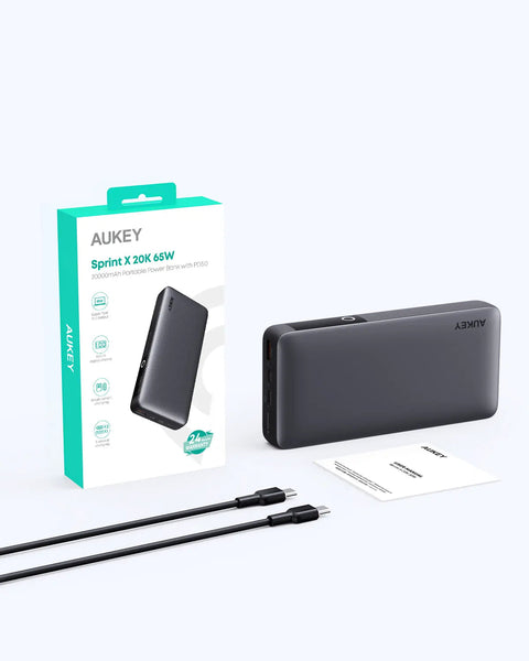 Aukey Sprint X 20K 65W 20000Mah Portable Power Bank With Pd3.0 (Pb Y43) Other Mobile Accessories