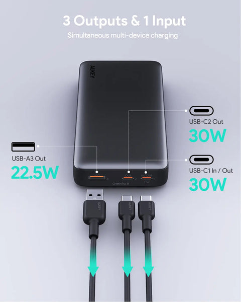 Aukey Sprint X 20K 30W 20000Mah Portable Power Bank With Pd3.0 (Pb Y42) Other Mobile Accessories