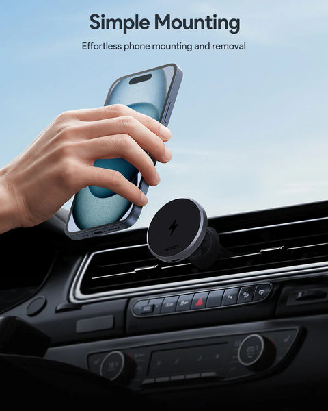 Aukey Maglink Dash Magnetic Fast Wireless Charging Phone Mount (Hd Mc13) Chargers & Cradles
