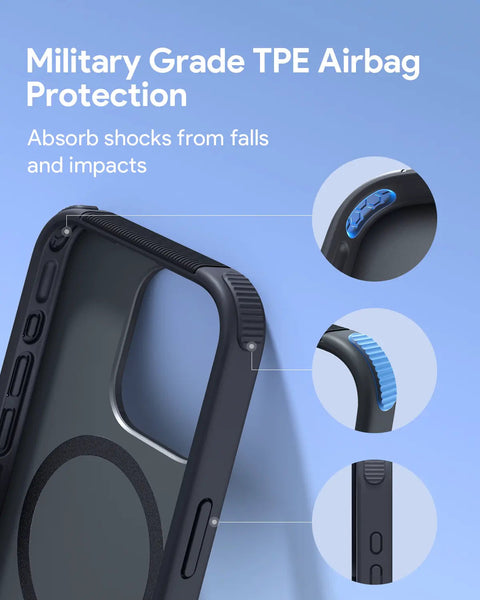 Aukey Urban Guard Elite Magnetic Hard Shell Iphone 15 Pro Phone Case Dark Gray (Ug10c) Cases Covers & Skins