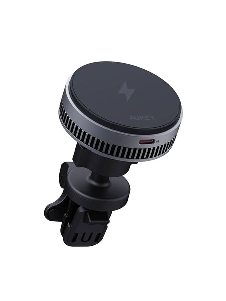 Aukey Magfusion Dash Pro Qi2 Magnetic Fast Wireless Charging Phone Mount With Active Cooling (Hd Mc13a) Chargers & Cradles