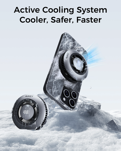 Aukey Magfusion Gamefrost Magnetic Wireless Charger With Active Cooling (Lc G10) Chargers & Cradles