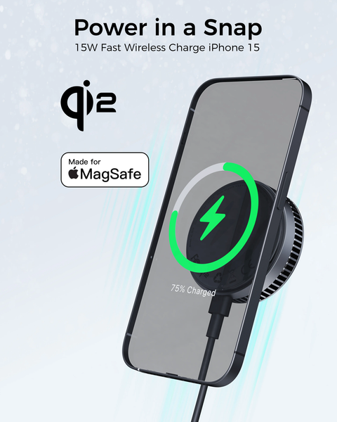 Aukey Magfusion Gamefrost Magnetic Wireless Charger With Active Cooling (Lc G10) Chargers & Cradles