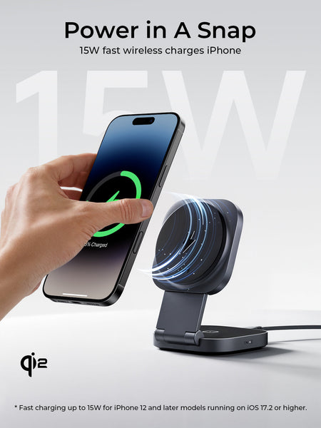 Aukey Magfusion L Qi2 Foldable In 1 Magnetic Wireless Charger (Lc Mc211) Chargers & Cradles