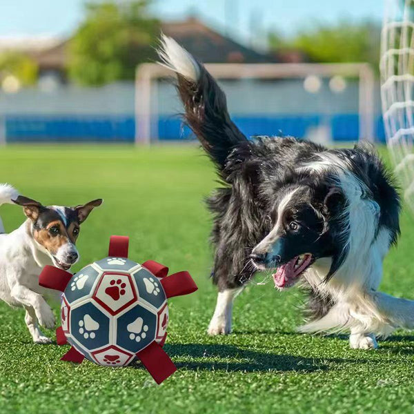 Interactive Dog Soccer Ball Toy With Air Pump Durable Tug Of War Training Dog Toys