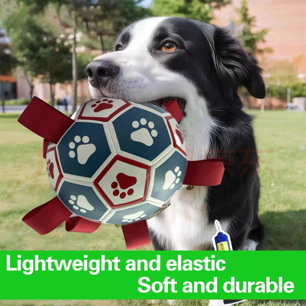 Interactive Dog Soccer Ball Toy With Air Pump Durable Tug Of War Training Dog Toys